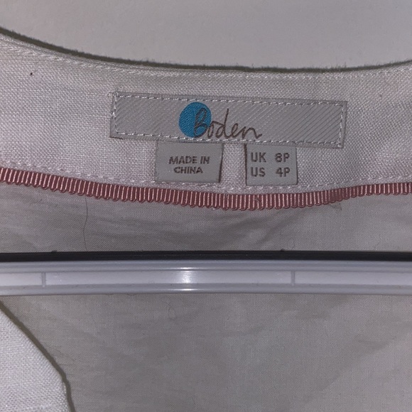 Boden Cecilia Midi Dress in white size 4P, belt missing, good used condition - Picture 7 of 11